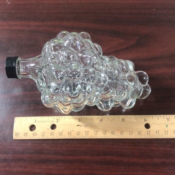 Vintage Glass Grape Cluster Wine Decanter Made in France - Picture 4 of 5